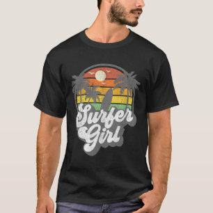 Surfer Girl Beach Retro 70s Vintage Surfing Vacati T-Shirt