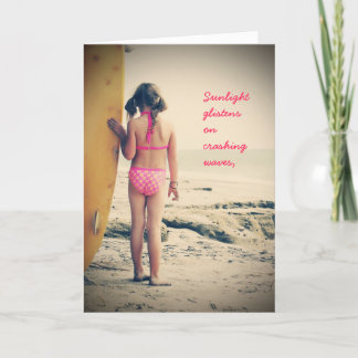 Surfer Girl Birthday Card