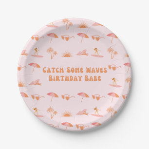Surfer Girl Birthday Party Plates