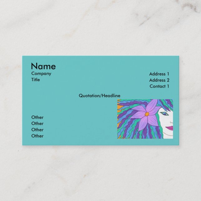 Surfer Girl Business Card Template (Front)