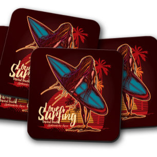 Surfer Girl Coaster Set Fun Surfer Coaster Set