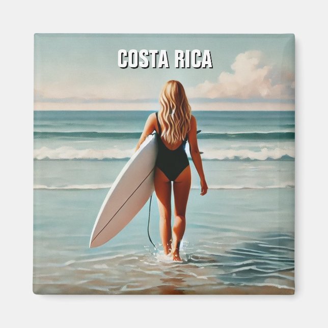 Surfer Girl Costa Rica Magnet (Front)
