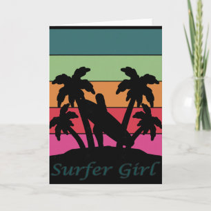 Surfer Girl, Girls Surfing Card