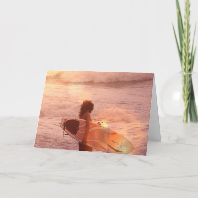 Surfer Girl Greeting Card (Front)