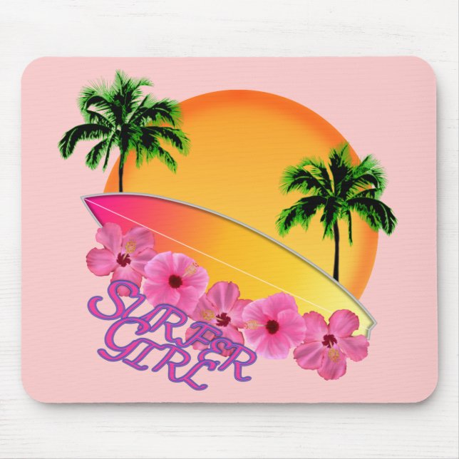Surfer Girl Mouse Pad (Front)