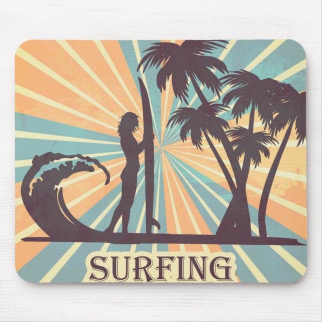 Surfer Girl Mouse Pad (Front)