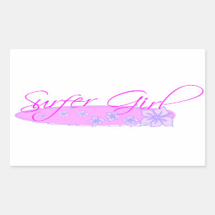 Surfer Girl Rectangular Sticker
