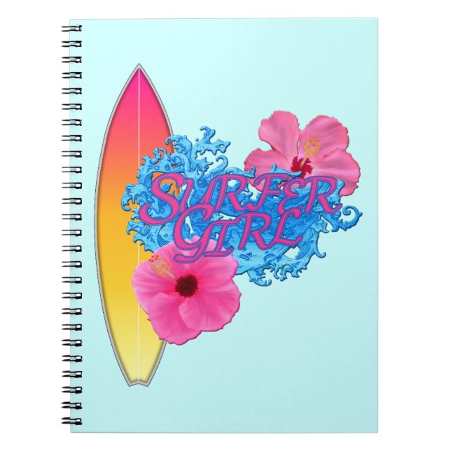 Surfer Girl Spiral Notebook (Front)