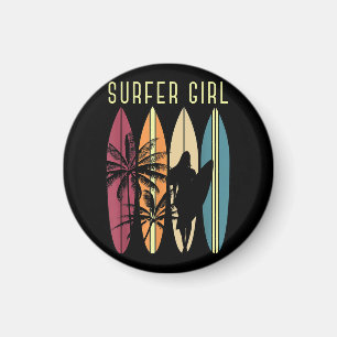 Surfer Girl Surfboard Surfing Women Girls Surf Oce Magnet