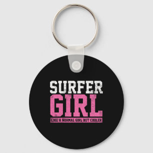 Surfer Girl Surfing Gift Key Ring