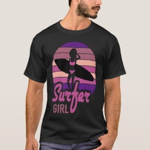 Surfer Girl Surfing Surfboard Surf Beach Summer T-Shirt