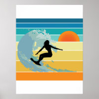 Surfer Girl Vintage Sunset