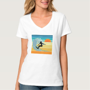 Surfer Girl Vintage Sunset T-Shirt