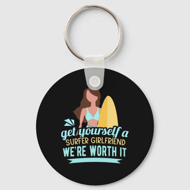 Surfer Girlfriend Key Ring (Front)