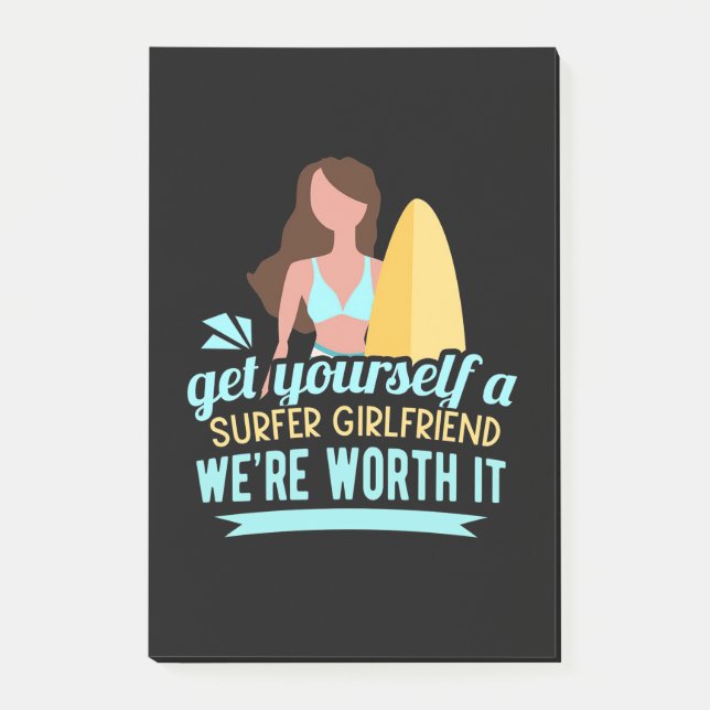 Surfer Girlfriend Post-it Notes (Front)