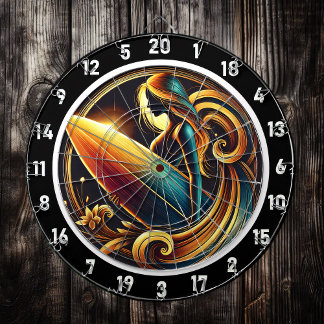 Surfer Glow with Golden Sunset Design Dartboard