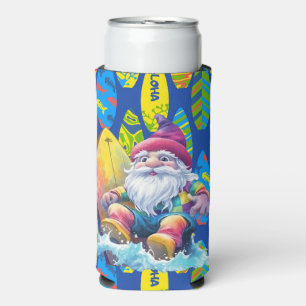 Surfer Gnome Seltzer Can Cooler