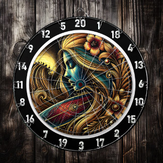 Surfer Golden Sunset Glow Art Dartboard