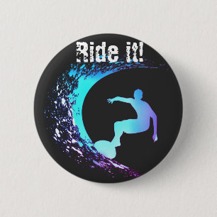Surfer Graffiti Style 6 Cm Round Badge