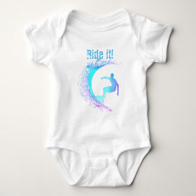 Surfer Graffiti Style  Baby Bodysuit (Front)