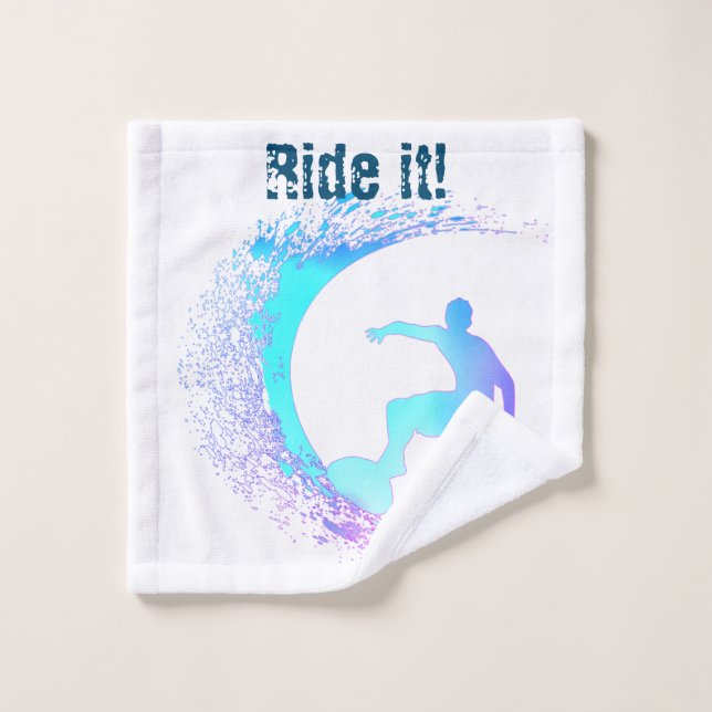 Surfer Graffiti Style  Bath Towel Set (Wash Cloth)