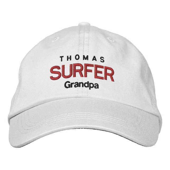SURFER GRANDPA Personalised Adjustable Hat V07A (Front)