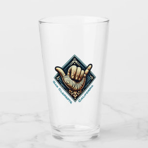 Surfer Hand Symbol Glass