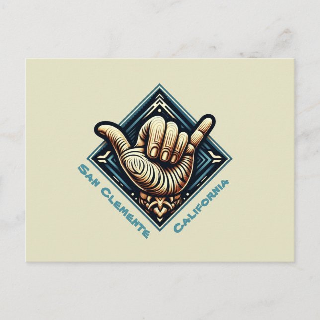 Surfer Hand Symbol- Postcard (Front)