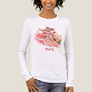 Surfer Hippo 30th Birthday Surfing Tri-Blend Shirt