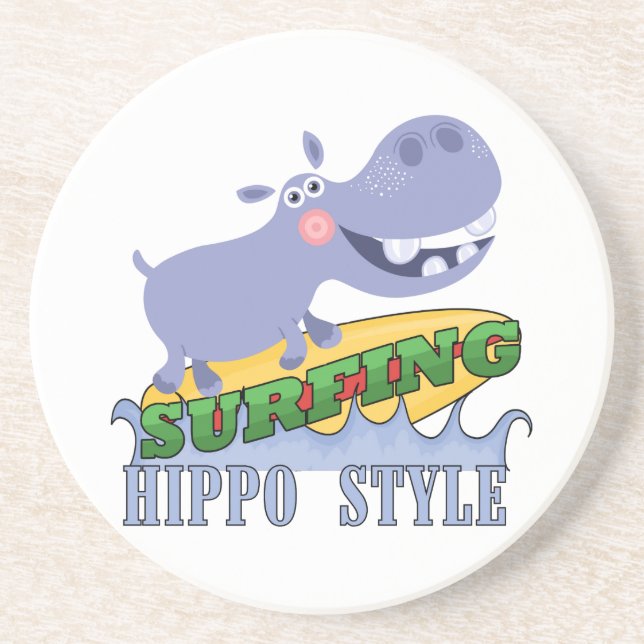 Surfer Hippopotamus Coaster (Front)