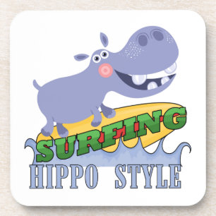 Surfer Hippopotamus Coaster