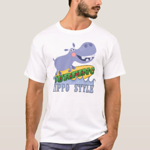Surfer Hippopotamus T-Shirt