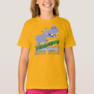 Surfer Hippopotamus T-Shirt