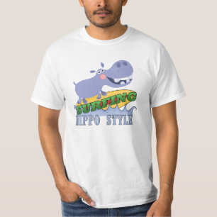 Surfer Hippopotamus T-Shirt