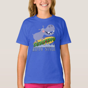 Surfer Hippopotamus T-Shirt
