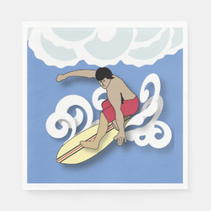 Surfer in a Barrel Napkin