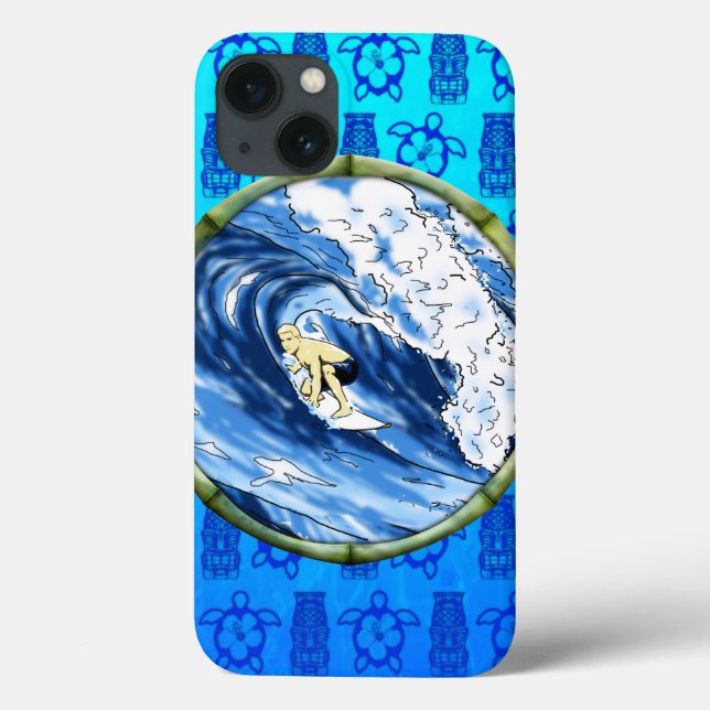Surfer In Bamboo Circle Case-Mate iPhone Case (Back)