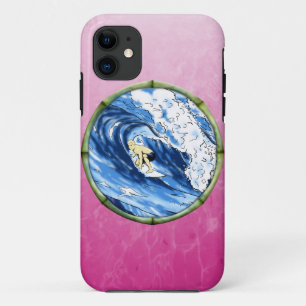 Surfer In Bamboo Circle Case-Mate iPhone Case