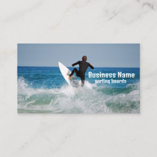 Surfer in sea. customisable Business Card