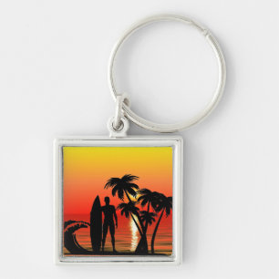 Surfer Key Ring