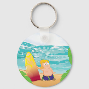 Surfer Key Ring