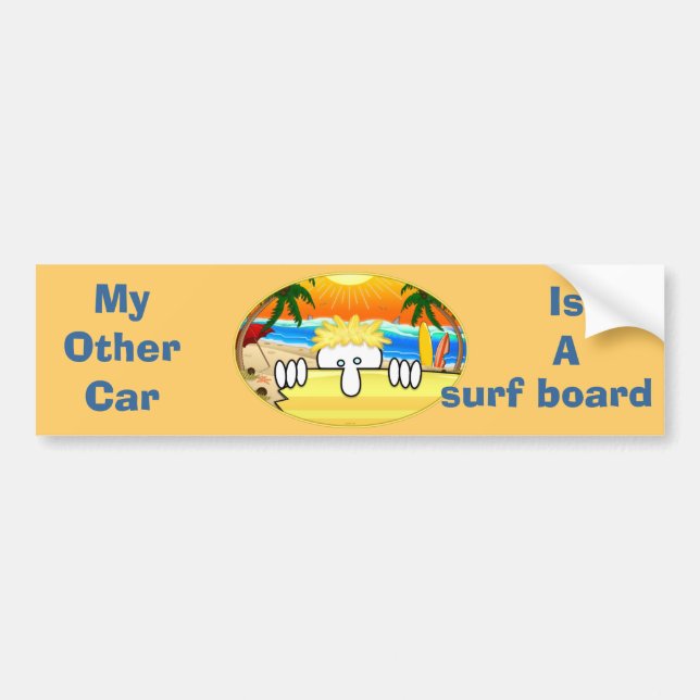 Surfer Kilroy Bumper Sticker (Front)