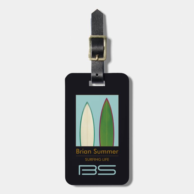 Surfer Luggage Tag (Front Vertical)
