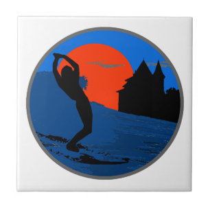 Surfer of Biarritz Tile