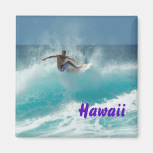 Surfer on a big wave text magnet