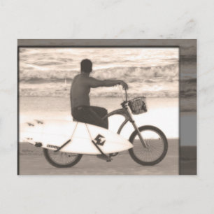 Surfer on Bike Postcard