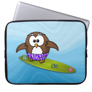 surfer owl laptop sleeve