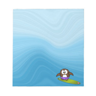 surfer owl notepad