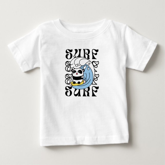 Surfer Panda Baby T-Shirt (Front)