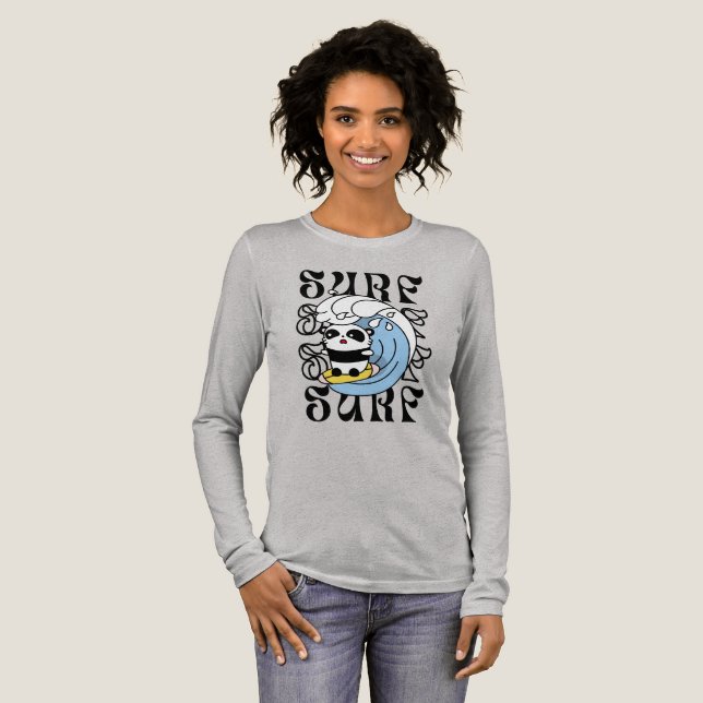 Surfer Panda Tri-Blend Shirt (Full Front)